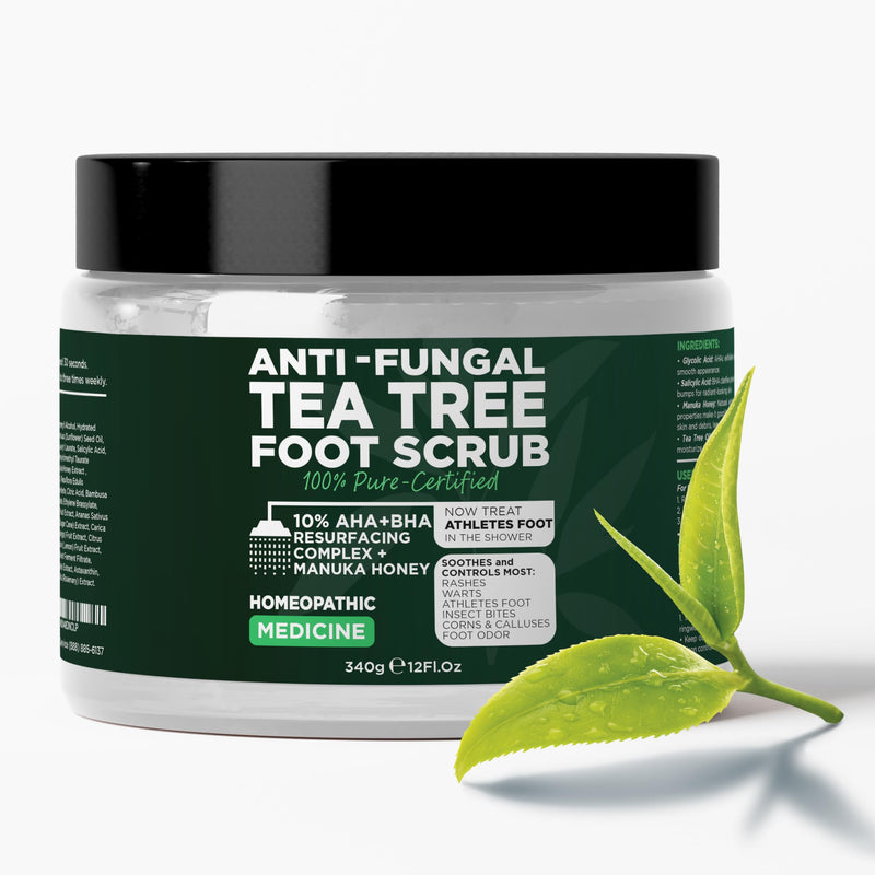 [Australia] - Foot Scrub with Tea Tree Oil | Callus Remover For Feet | Exfoliating Scrub with Salicylic and Glycolic Acid for Dead Skin, Athlete’s Foot, Warts, Corns, Rashes, Foot Odor, Insect Bites and Foot Care 