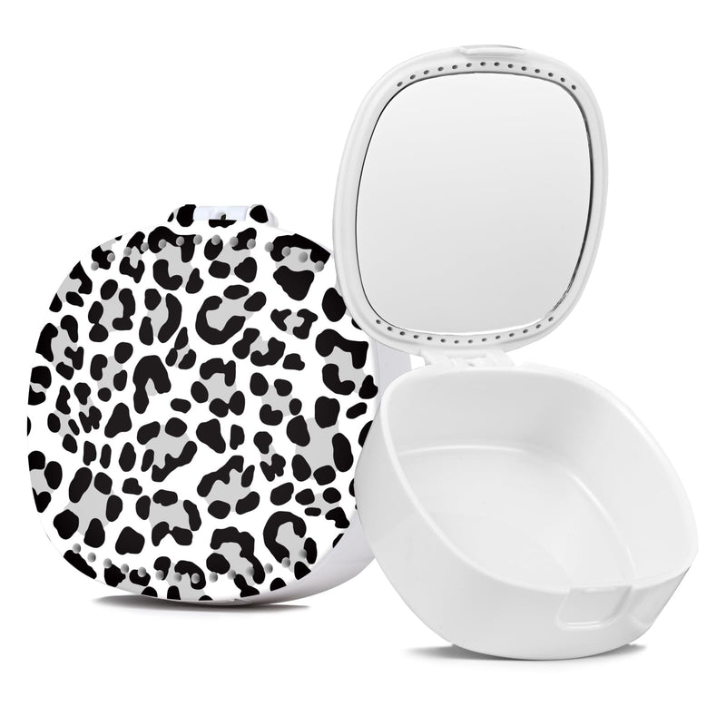[Australia] - Retainer/Mouth Guard/Denture/Night Guard Case with Mirror & Ventilation Holes - Leopard Print 