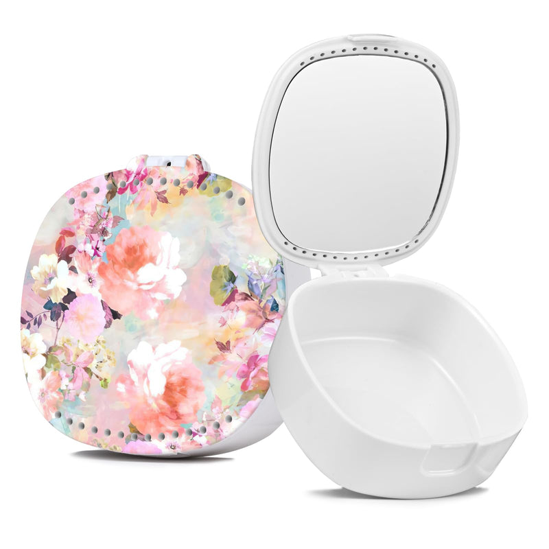 [Australia] - Retainer Case,Mouth Guard Case,Denture Case,Orthodontic Aligner Case With Mirror and Ventilation Holes Night Guard Case,Pink Flower Pink Flower 