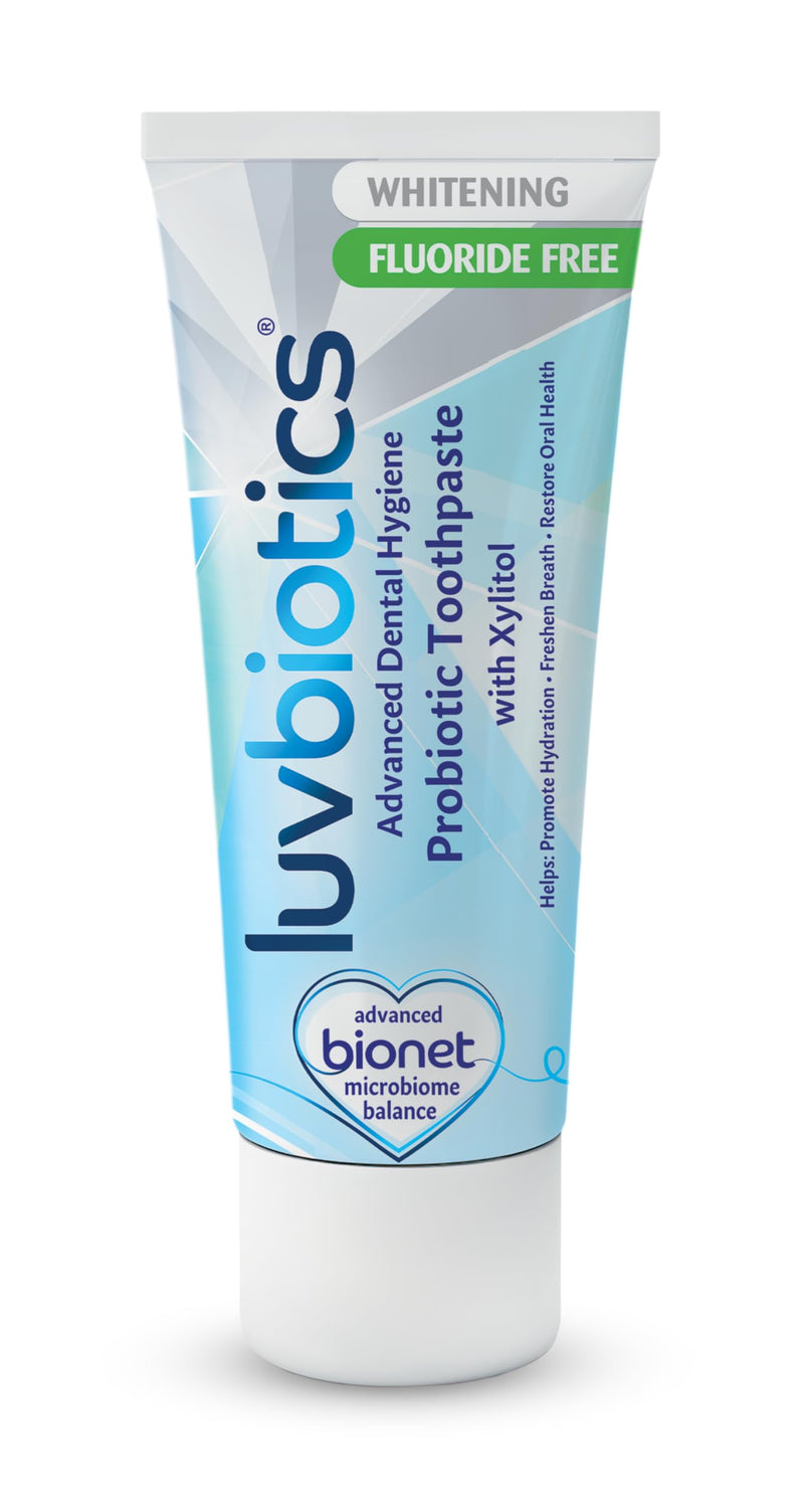 [Australia] - Luv Biotics Fluoride Free Whitening Toothpaste with Oral Probiotics, Xylitol & Aloe Vera for Fresh Breath,Cavity Protection & Oral Care - 75ml 