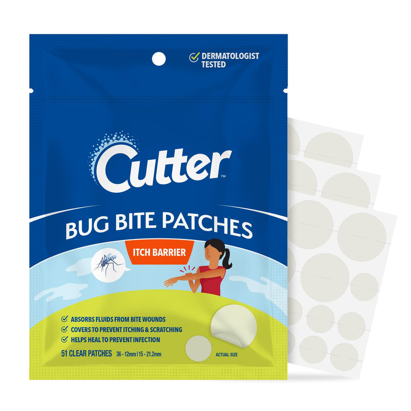 [Australia] - Cutter Bug Bite Patches Itch Relief Hydrocolloid Patches for Kids & Adults, Absorbs Fluids, Helps Heal, Prevents Scratching, Mosquito Itch Relief, Hydrocortisone & Suction Tool Alternative, 51 Count 