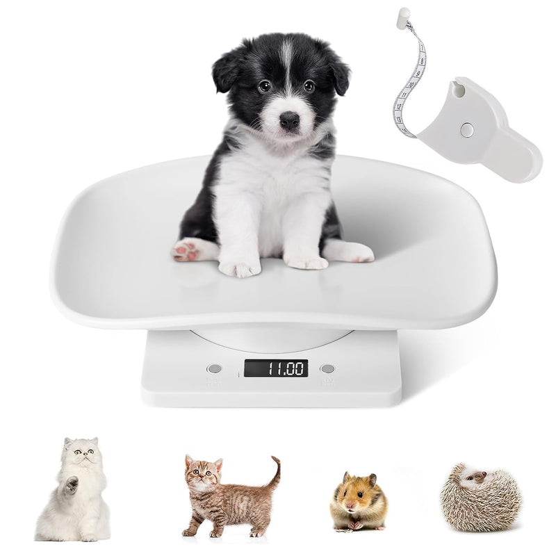 [Australia] - Digital Small Animals Scales for Weighing with Tape Measure, Puppy Whelping Scale Weigh Your Kitten, Rabbit with High Precision, Multifunction Electronic Baby Scales for Small Dogs Pet Scale&Tape 