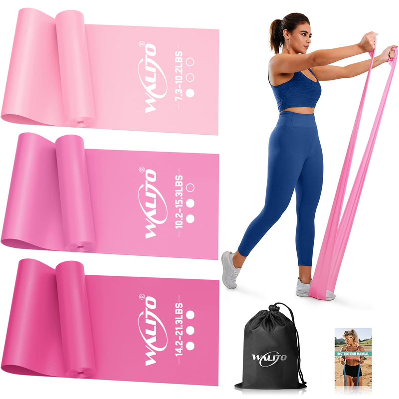 [Australia] - WALITO Resistance Bands for Working Out, Exercise Bands for Women and Men, Workout Bands for Physical Therapy, Stretch, Recovery, Pilates, Rehab, Strength Training and Home Gym 5FT 1.Pink 