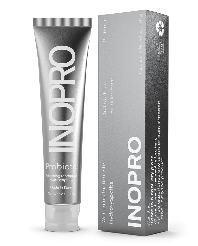 [Australia] - InoPro Natural Whitening Hydroxyapatite Toothpaste with Probiotic for Sensitive Teeth, Fluoride Free Enamel Repair Remineralizing Toothpaste, SLS Free, Baking Soda, Coconut Oil, 5oz 