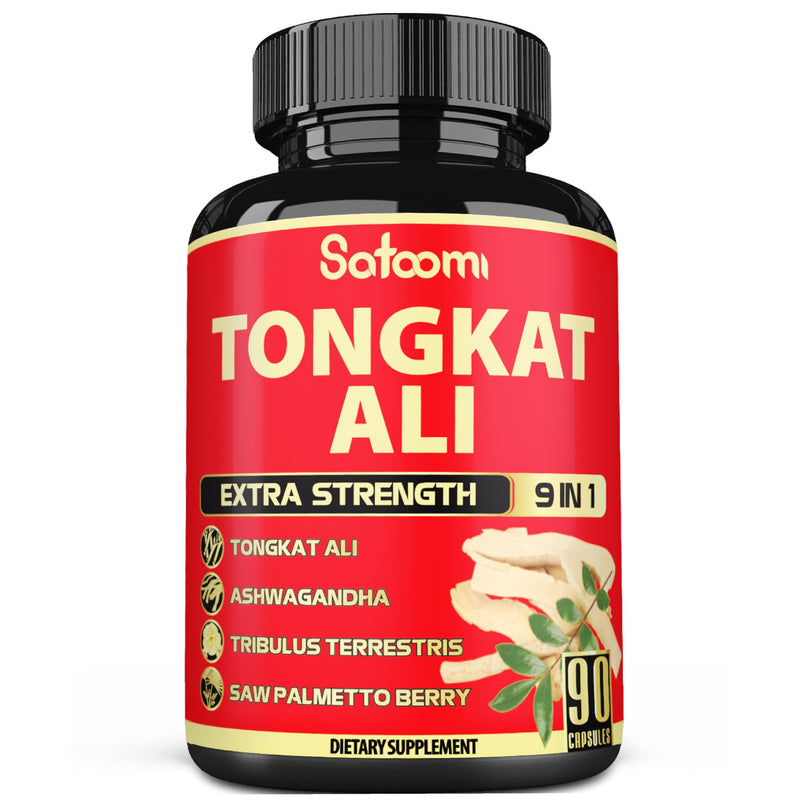 [Australia] - Satoomi 9in1 Tongkat Ali Root Extract - Ashwagandha, Tribulus Terrestris - 90 Capsules for 3 Months - Support Strength, Energy & Healthy Immune 90 Count (Pack of 1) 