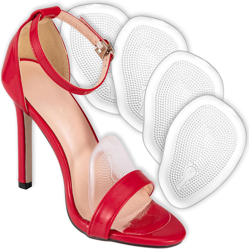 [Australia] - Metatarsal Foot Pads for Women (4 Pads) Cushioned High Heel Inserts for Ball of Foot Pain Relief (Clear) Clear 4 
