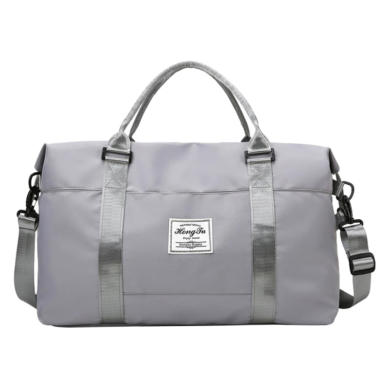 INVODA Travel Duffel Bag Sports Tote Gym Bag Shoulder Weekender Overnight Bag Carry on Travel Bag for Women (grey)