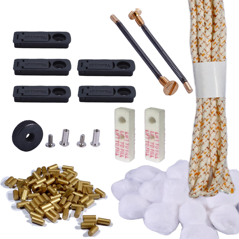[Australia] - Universal Gasoline Lighter Repair Kit for Fluid and Butane Lighters-100+ Flint and 5A Flint,Durable 1m Wick, Cotton, Rubber&Cotton Felt Pad, Spring, Flint Wheel, and Multifunction Disassembly Tools Mix for Zipo 