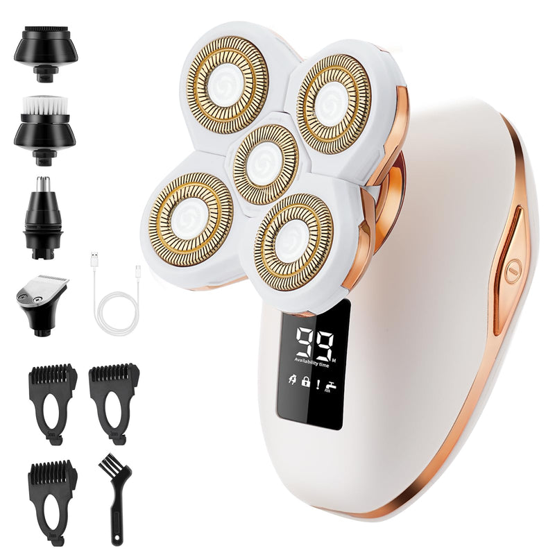 [Australia] - Electric Razors for Women, 5D Facial Hair Removal, 5-in-1 Wet/Dry Bikini Trimmer, Electric Shaver for Women, Rechargeable Face Shaver for Arms Legs Armpit Pubic Area, Painless Womens Grooming Kit 