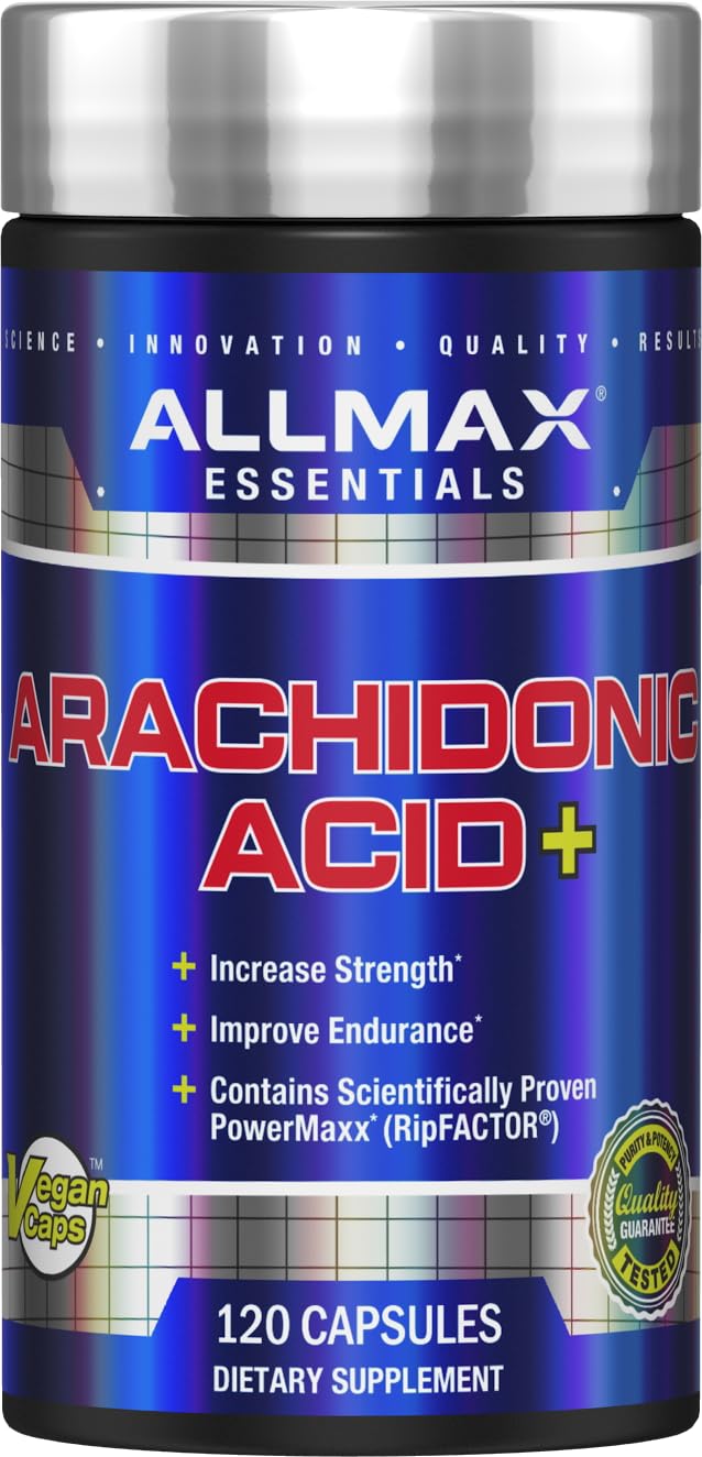ALLMAX Arachidonic Acid+, 120 Capsules, 30 Servings | Supports Muscle Growth, Enhances Strength & Endurance, RipFACTOR, WADA Compliant, Gluten Free
