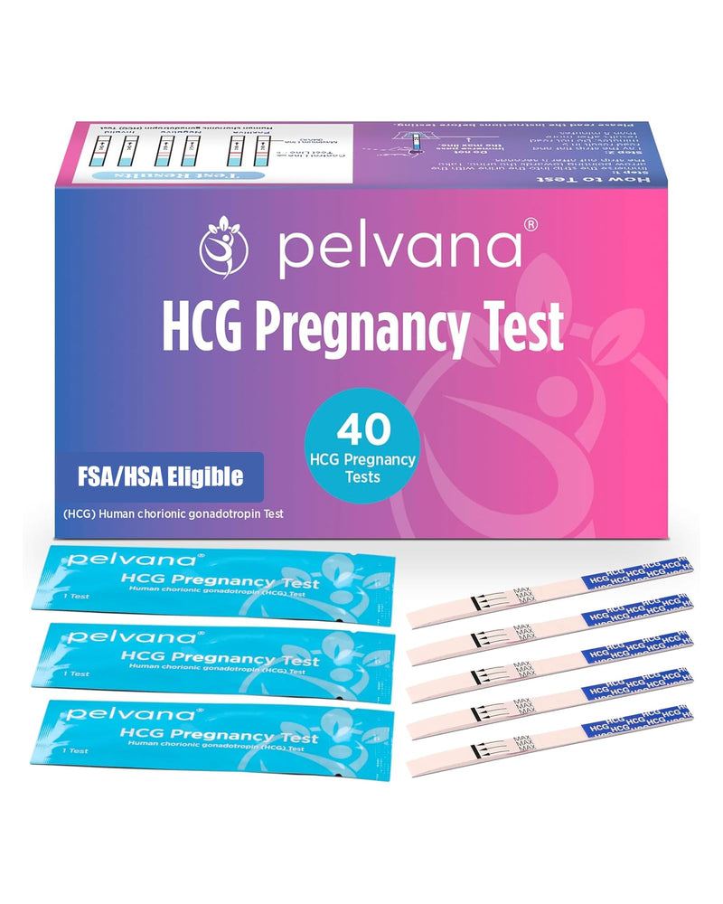 [Australia] - Pelvana HCG Pregnancy Test Strips 40 Count - Accurate Results in 5 Minutes, Easy to Use at Home, Value Pack Ideal for Women Trying to Conceive Naturally & Needing to Test Often - Bulk Pregnancy Tests 