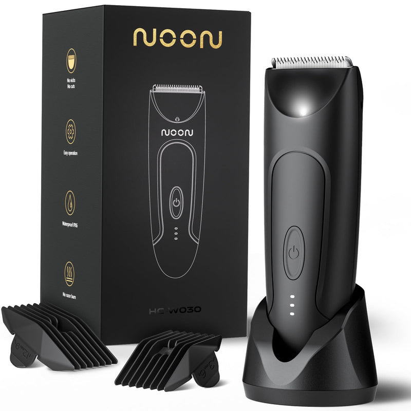 [Australia] - CLEVEB Body Hair Trimmer for Men & Women, Waterproof Rechargeable, Length Adjustable, Multifunctional Shaver with LED Indicator 