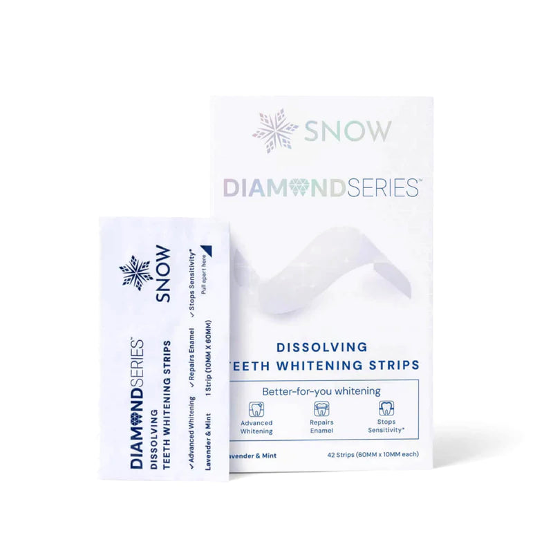 [Australia] - SNOW Diamond Dissolving Teeth Whitening Strips - Gentle & Enamel Safe White Strips for Teeth Whitening, at-Home Dental Hygiene & Tooth Care with Hydroxyapatite - 42 Ct 42 Count (Pack of 1) 