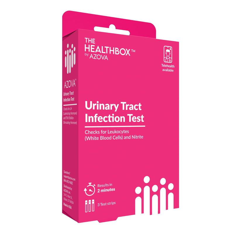 Urinary Health Test Strips | At-Home Wellness Monitoring Kit for Men, Women, and Children | Fast 2-Minute Results | Non-Invasive | 3 Tests | HSA/FSA Eligible by AZOVA UTI Test strips