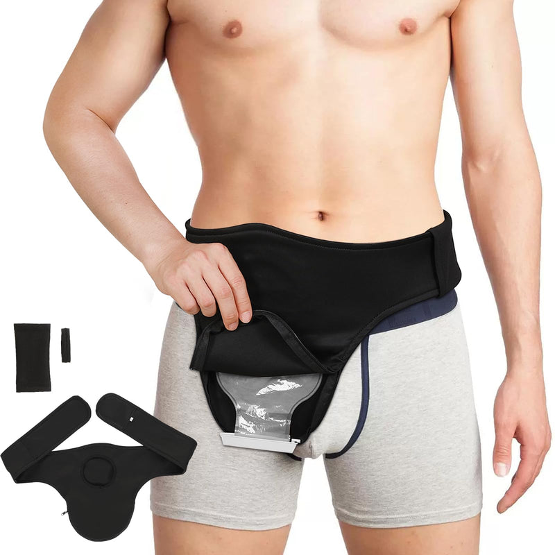 [Australia] - Fanwer Ostomy Belt Black Men & Women - Stealth Colostomy Belt for Ostomy Bag, Ostomy Wrap Abdomen, Ostomy Support Belt, Colostomy Bag Covers for Sport & Daily Life M 