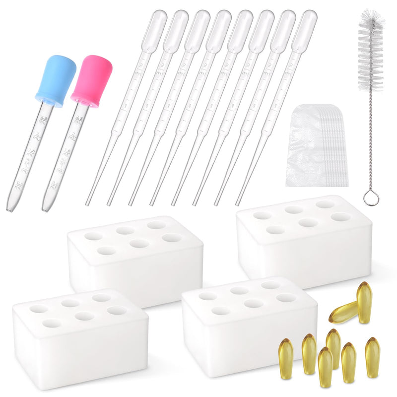 [Australia] - Reusable Silicone Suppository Molds Kit, 2ML | Includes 4 Suppository Mold Trays and 10 Droppers, Ideal for DIY Suppositories Making for Applicators, Durable Suppositories Mold for Women, Men 