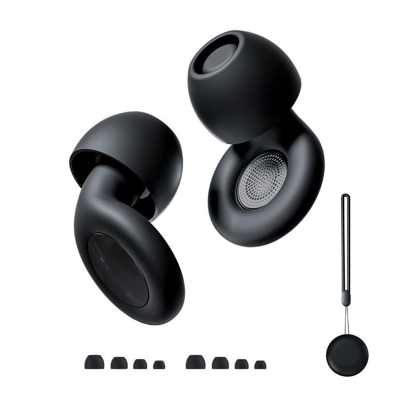 [Australia] - Ear Plugs for Sleeping Noise Cancelling, Perfect -30dB Reusable Hearing Protection EarPlugs in Flexible Silicone for Sleep, Focus, Noise Sensitivity - Black 