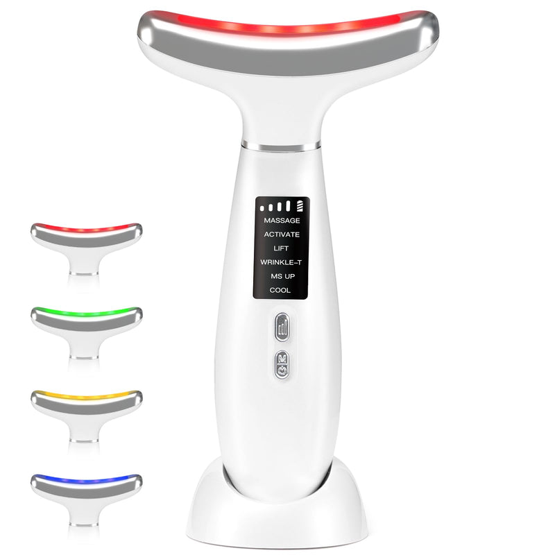 Red Light Therapy for face,Facial Massager,Skin Care Tool,for Anti-Aging, at Home,Lifting and Tightening Sagging Skin (Pearl White) Pearl White