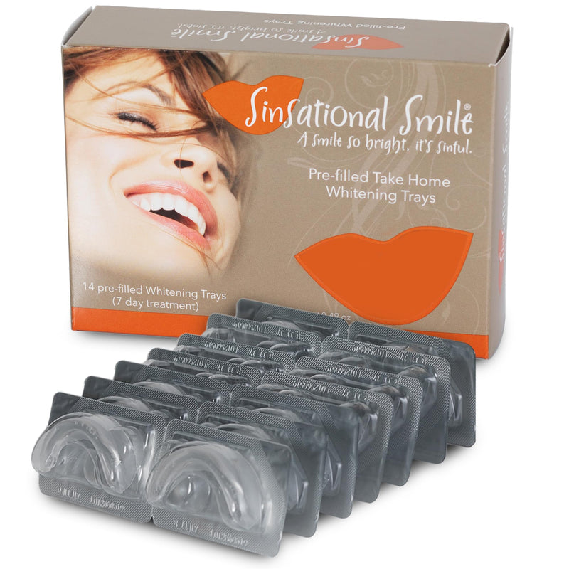 [Australia] - Pre-Filled Teeth Whitening Trays, 14 Trays (7 Treatments) - Safe, Fast, Simple, Effective, Removes Stains, No Sensitivity, Enamel Safe, for Sensitive Teeth & Gums 