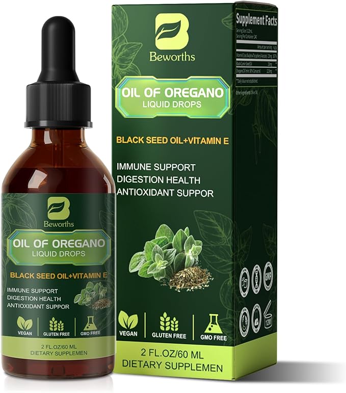 [Australia] - Oregano Oil Organic Liquid Drops: Supplement for Immune Support Digestion Health Antioxidant Health Vegan Sugar Free 2 Fl.Oz for Adult 