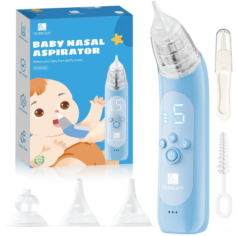 [Australia] - Nasal Aspirator for Baby, Electric Baby Nose Suction with 5 Adjustable Levels Suction, USB-C Rechargeable Mucus Cleaner with Lights and Music, Baby Nasal Aspirator for Toddler with 3 Silicone Tip 