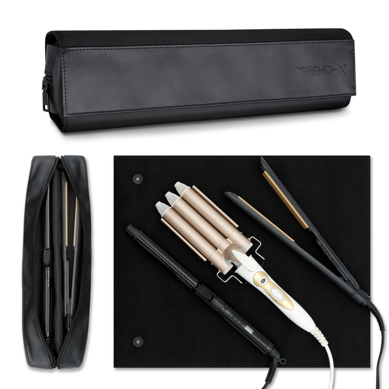[Australia] - TREND-X Hair Styling Tools Storage with Heat-Resistant Mat – Stylist Organizer for Flat & Curling Irons, Straighteners, Hot Brushes, and Haircare Accessories (Irons Not Included) 