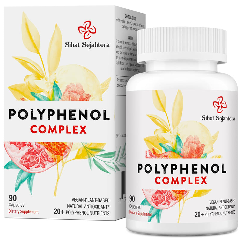 [Australia] - 67,500 MG Polyphenols Supplement - Powerful Antioxidants & Polyphenol for Age Defense, Polyphenol Superfood, Quercetin, Resveratrol, Green Tea, Plant-Based & Energy, Immune Support, 90 Capsules 90 Count (Pack of 1) 