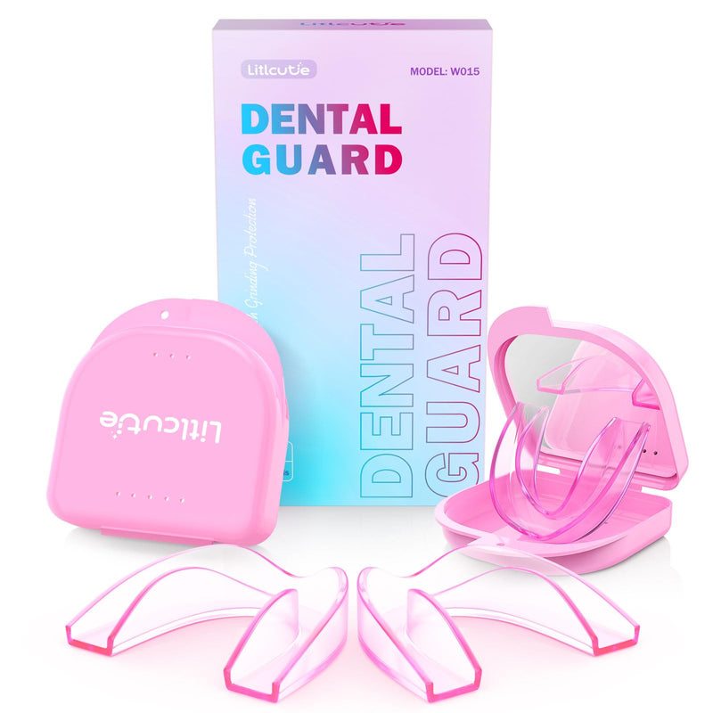[Australia] - Mouth Guard for Grinding Teeth, 4 Pack Moldable Teeth Guard at Night Sleep Jaw Clenching & Bruxism, Ventilated Teeth Grinding Guard Box with 5X Magnifying Mirror 