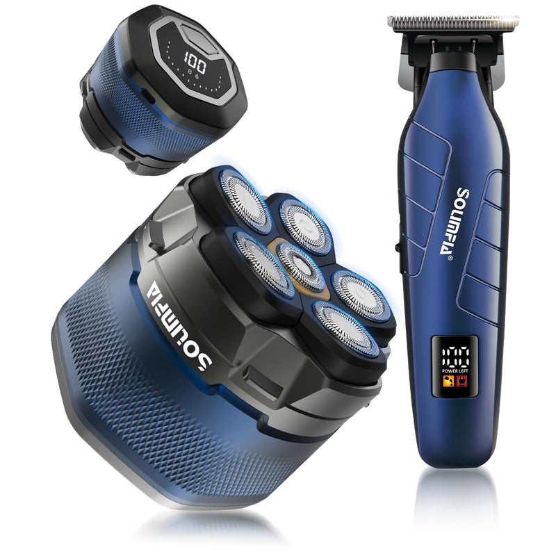 [Australia] - SOLIMPIA Upgraded Head Shavers for Bald Men, Hair Trimmer Kit, Magnetic Electric Razor, Large Battery Capacity, Rechargeable LED Display Beard Trimmer, Waterproof Wet/Dry Head Shaver 