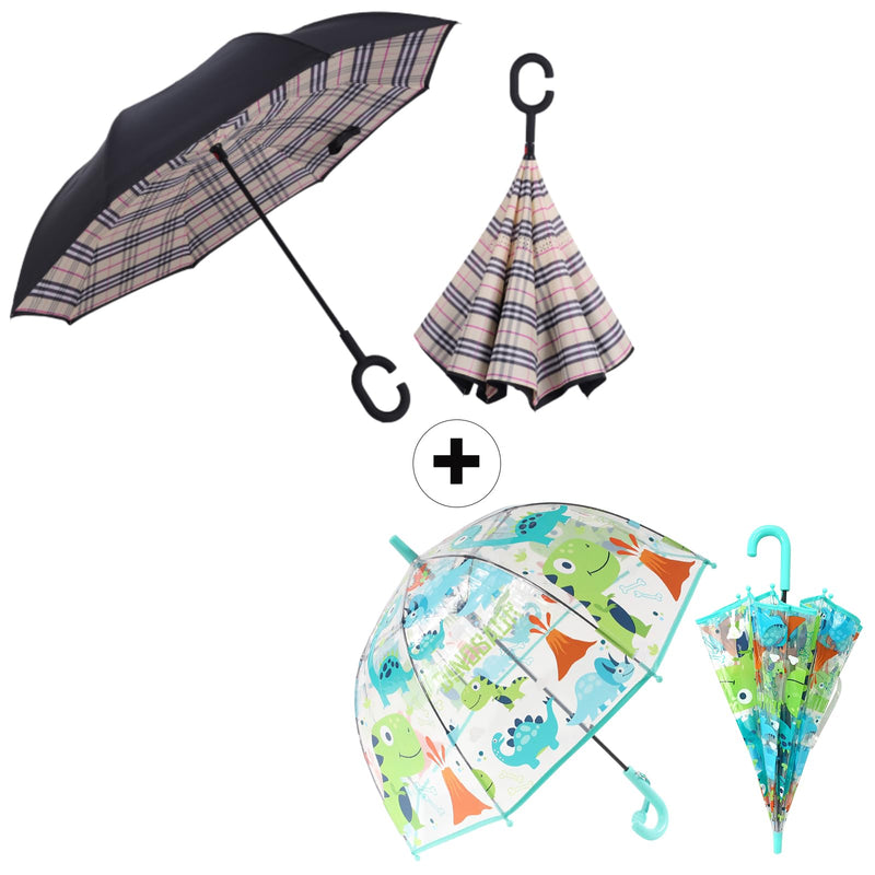 Inverted Umbrella and Kids Clear Bubble Umbrella