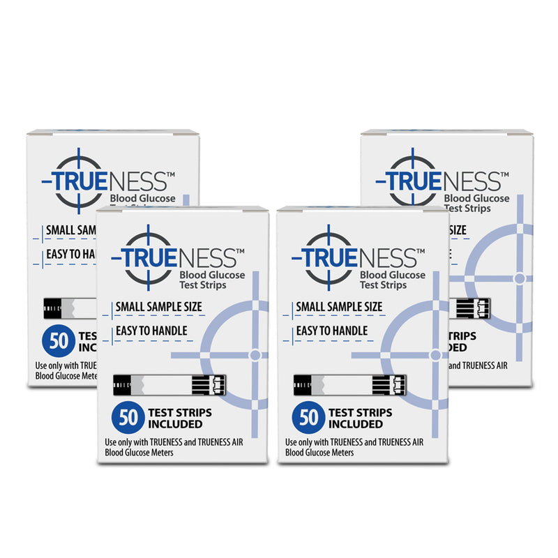 [Australia] - TRUENESS Blood Glucose Test Strips - Diabetic Blood Sugar Test Strips - Compatible with TRUENESS Meters for Accurate Diabetes Monitoring - 50 Count (4 Pack) 50 Count (Pack of 4) 