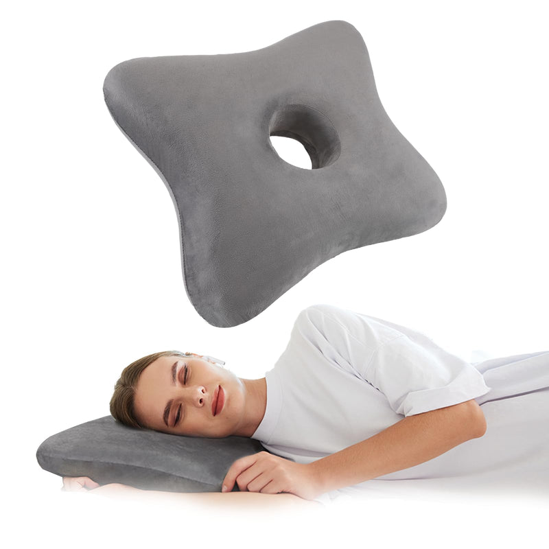 [Australia] - Ear Pillow, Upgrade Memory Foam EarPain Relief, CNH Pillow for Ear Piercings, Light Grey 