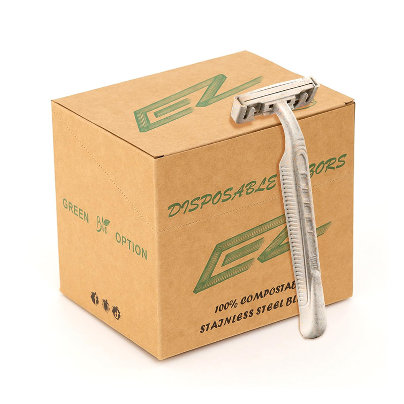 [Australia] - 50Pcs Eco-friendly Disposable Razors Men|Safety Razor Dermaplaning Razors for Men & Women Shaving Body Facial Hair Shavers Facial Hair Remover for Women 