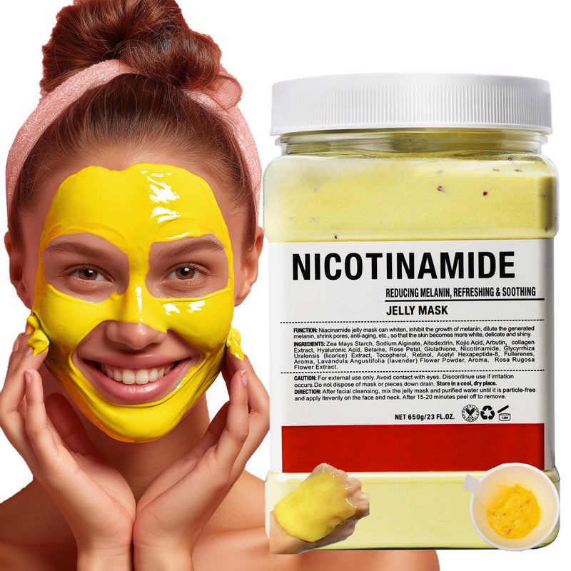 Vajacial Hydro Jelly Mask Powder for Face, Jelly Mask for Facials Professional, Jelly Facial Mask for Teens and Women. Jelly face mask. (Nicotinamide) Nicotinamide