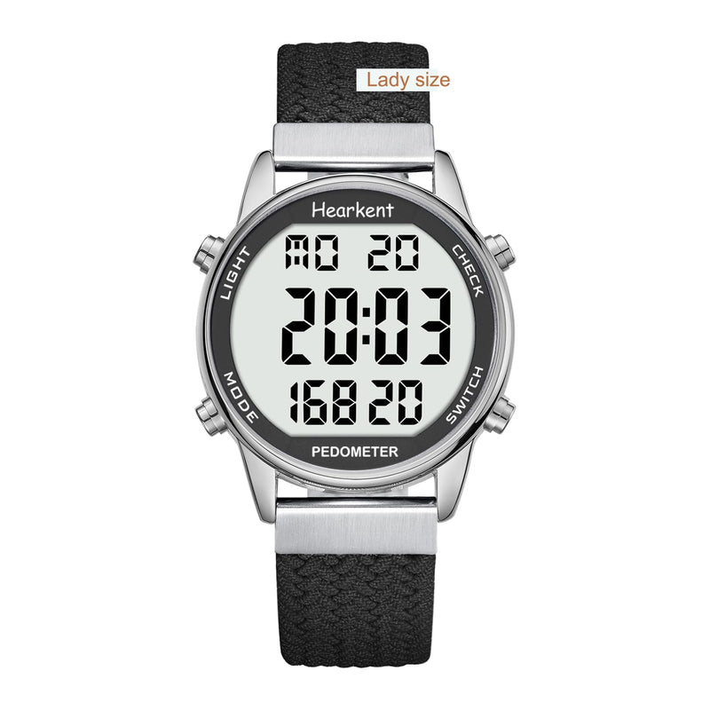 [Australia] - Women Pedometer Watch-Step Tracker Watch with Calories Counter-Non Bluetooth Pedometer Watches-LCD Large Numbers-30M Waterproof Watch-Sport Pedometer Watch Step Counter for Walking Black 