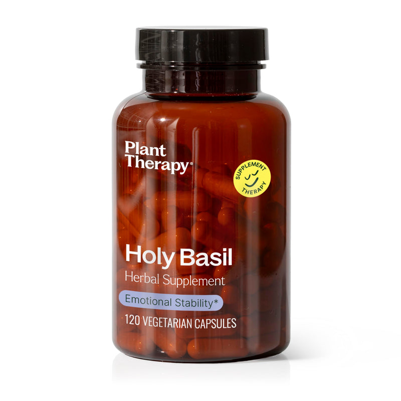 [Australia] - Plant Therapy Holy Basil Herbal Supplement Capsules, Supports Emotional Stability & Positive Mood, Combats Fatigue & Mental Tension, 120 Vegetarian Capsules 