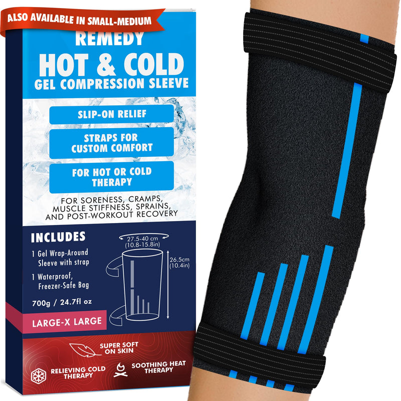 [Australia] - Perfect Remedy Freeze Sleeve - Hot & Cold Arm Ice Pack Wrap Compression - Tennis Elbow Cold Pack Compression for Support in Injuries - Ice Sleeve for Knee, Elbow (Large-X Large) Large-X Large 
