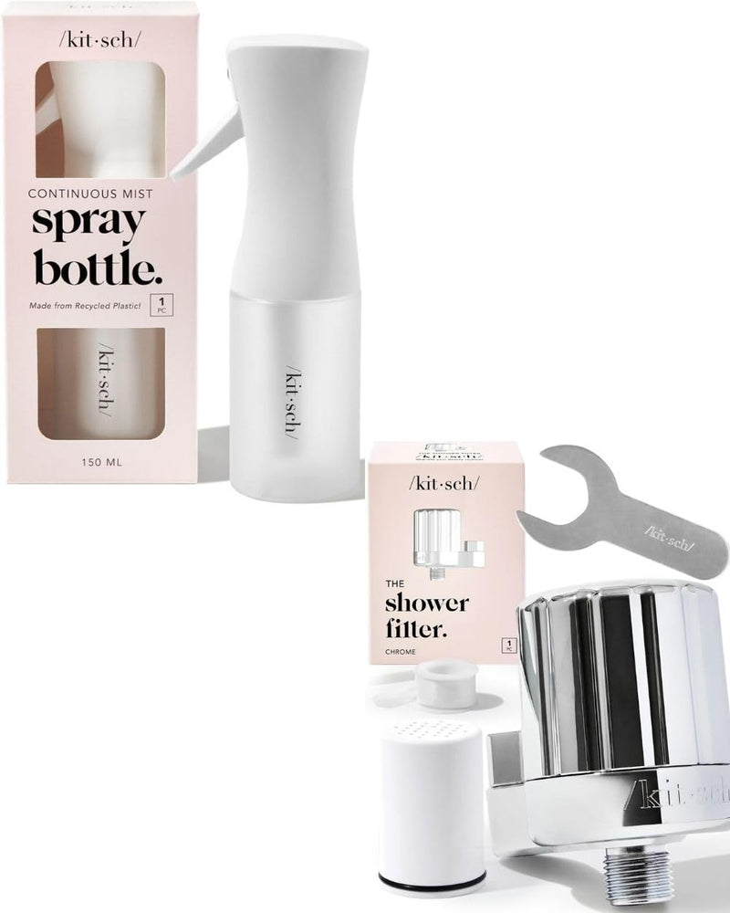 Kitsch Spray Bottle (Whites) & Shower Head Filter with Discount