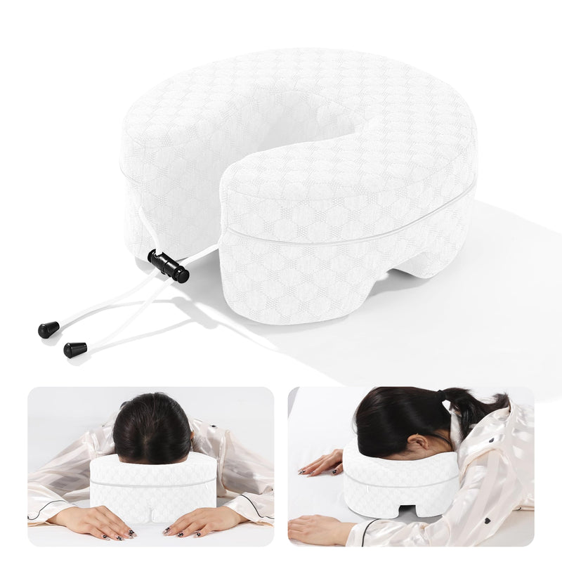 [Australia] - BALAPET Adjustable Face Down Pillow After Eye Surgery, Breathe Face Surgery Pillow for Prone Down Resting, Facial Pillow as a Home Massage Headrest or Contoured Post-Eye Surgery Support(White) White 