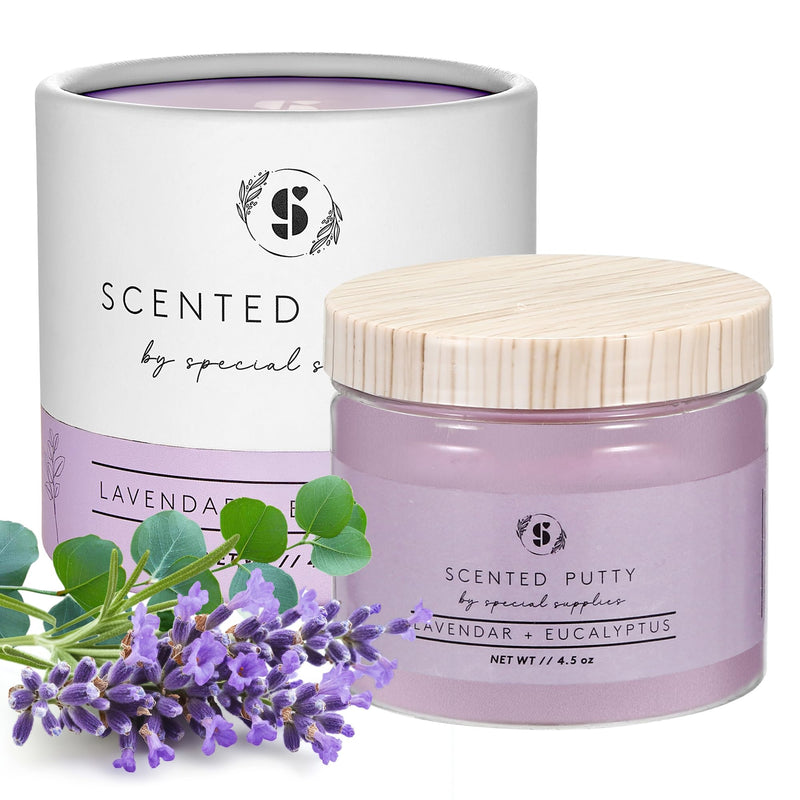 [Australia] - Special Supplies Scented Therapy Putty Dough - Infused with Pure Essential Oils for Aromatherapy and Meditation- Relaxation Gifts for Kids and Adults - Non-Stick (Lavender & Eucalyptus (4.5 oz)) Lavender & Eucalyptus (4.5 Ounce) 