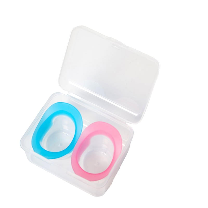 [Australia] - 2 Pcs Blue&Pink Eye Wash Cups Eyes Wash Kit Bath Kit Silicone Eyelash Lid Care for Tired Dry Eyes Effective Eye Cleaner Solution with Storage Container Soothing Tired 