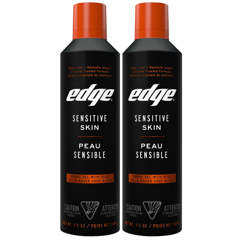 [Australia] - Edge Shaving Gel for Men, 9.5oz, 2 Pack Mens Shave Gel with Aloe, Mens Shaving Cream Sensitive Skin Shave Gel - Moisturizes, Protects, and Soothes 