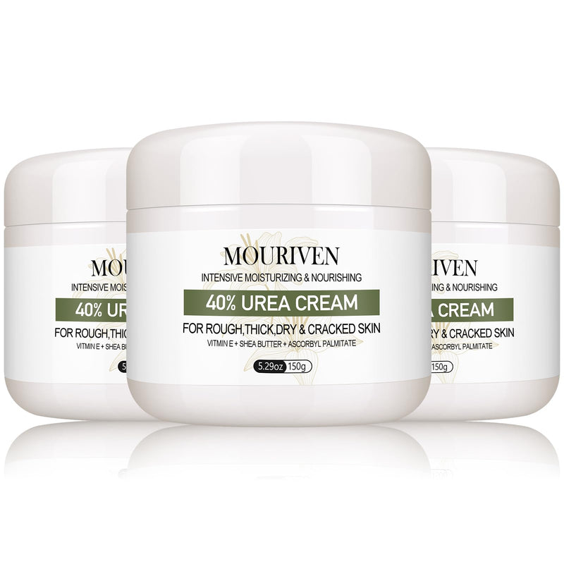 [Australia] - 3 Packs Urea Cream 40 Percent - Foot & Hand Cream, for Dry, Cracked Heels, Feet, Knees, Elbows, and Hands, Callus Remover, Maximum Strength Urea Lotion for Softening and Moisturizing 5.29 Ounce (Pack of 3) 