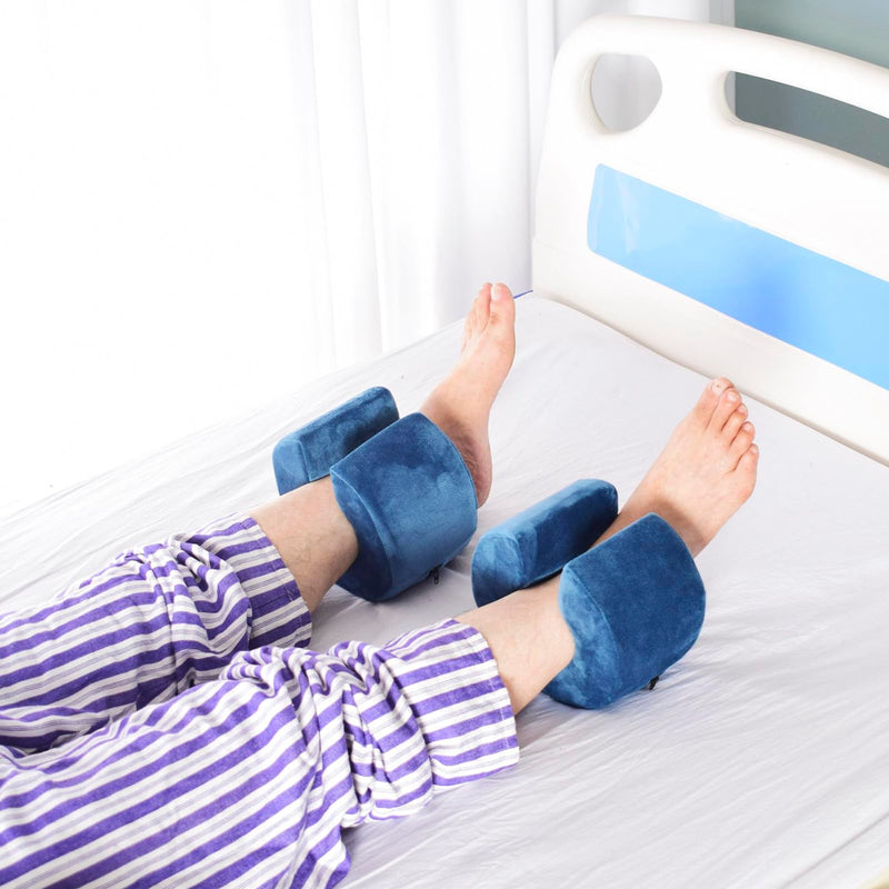 TINAYAUE Adult Anti Pressure Ring Foot Elevation Pillows Ankle Heel Protection Cushion Wedge Support Bedridden Patient Elderly for Reducing Pressure Blue 2pcs