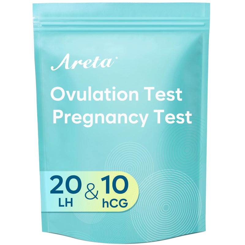 Areta Ovulation & Pregnancy Test Strips, 20 LH + 10 hCG Combo Kit | At-Home Fertility Tracking; Convenient LH and hCG Testing; Expiration Date 11/17/2026 20LH+10HCG
