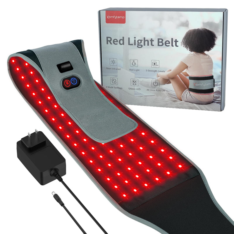 [Australia] - Comfytemp Red Light Therapy Belt, FSA HSA Eligible Infrared Red Light Therapy for Body, 22W Light Wrap with Pulse for Back Waist Muscle Pain Relief, Improve Joint Inflammation, Gift for Women Men 