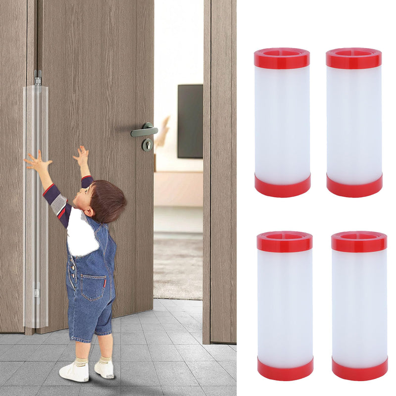 [Australia] - Angloria Baby Proofing Door Pinch Guard, Hinge Cover, Protector for Kids Finger Safety, Heavy Duty Jam Shield, Translucent 4 