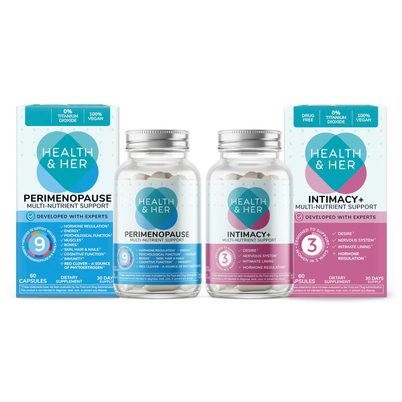 Health & Her Perimenopause & Intimacy+ Support Duo: Multi-Nutrient Bundle (1-Month Supply)