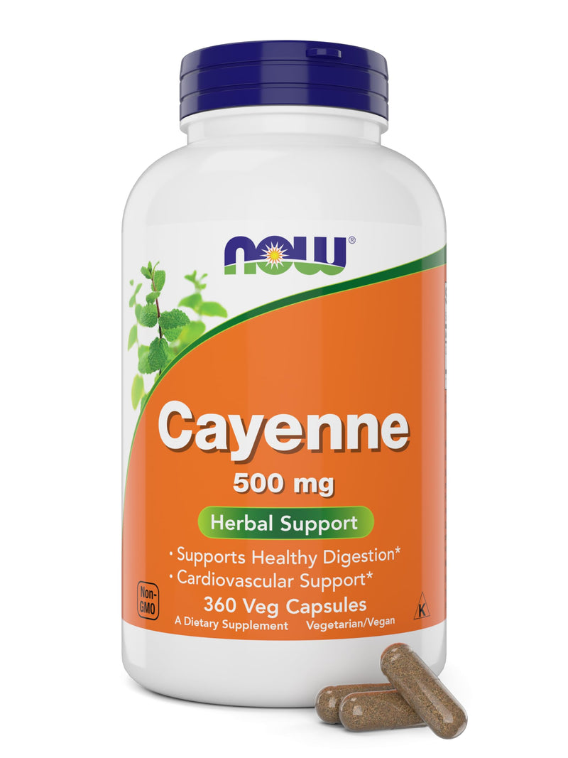 [Australia] - NOW Cayenne (Capsicum annuum) 500 mg, 360 Veg Capsules 