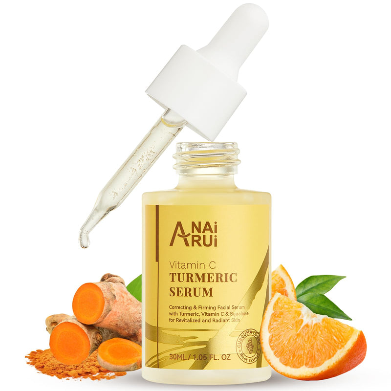ANAI RUI Turmeric Vitamin C Face Serum, 1.05 FL.OZ | Glowing Turmeric Facial Serum, Anti-Aging Facial Serum for Wrinkles, Evening Tone, Moisturizing